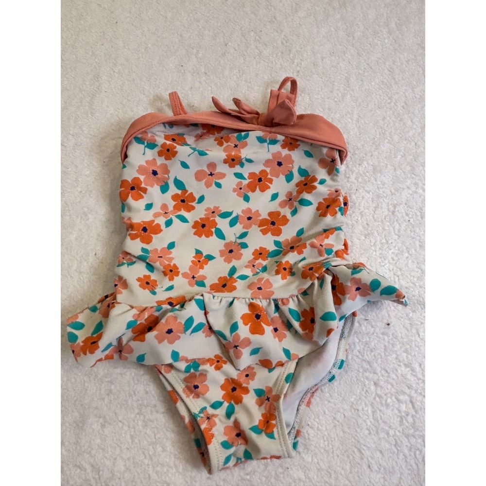 Wave Zone One-piece Swimsuit Toddler 2T Multicolor Floral Upf 50+ Sun Protection